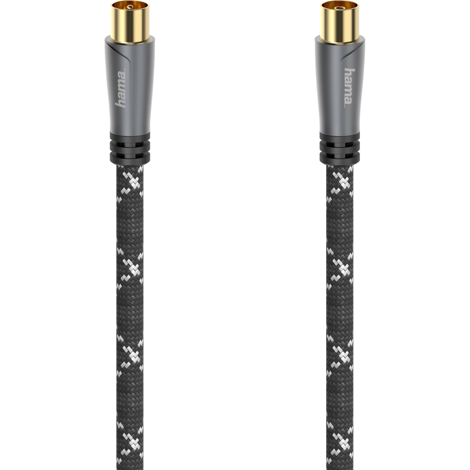 Hama Antennen-Kabel Koax-Stecker/Koax-Kupplung 120 dB Metall Grau-Schwarz 3 m