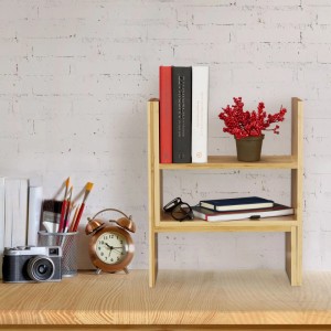 Relaxdays Tischregal Bambus Natur Breitenverstellbar 40 cm x 16 cm 2,8 kg
