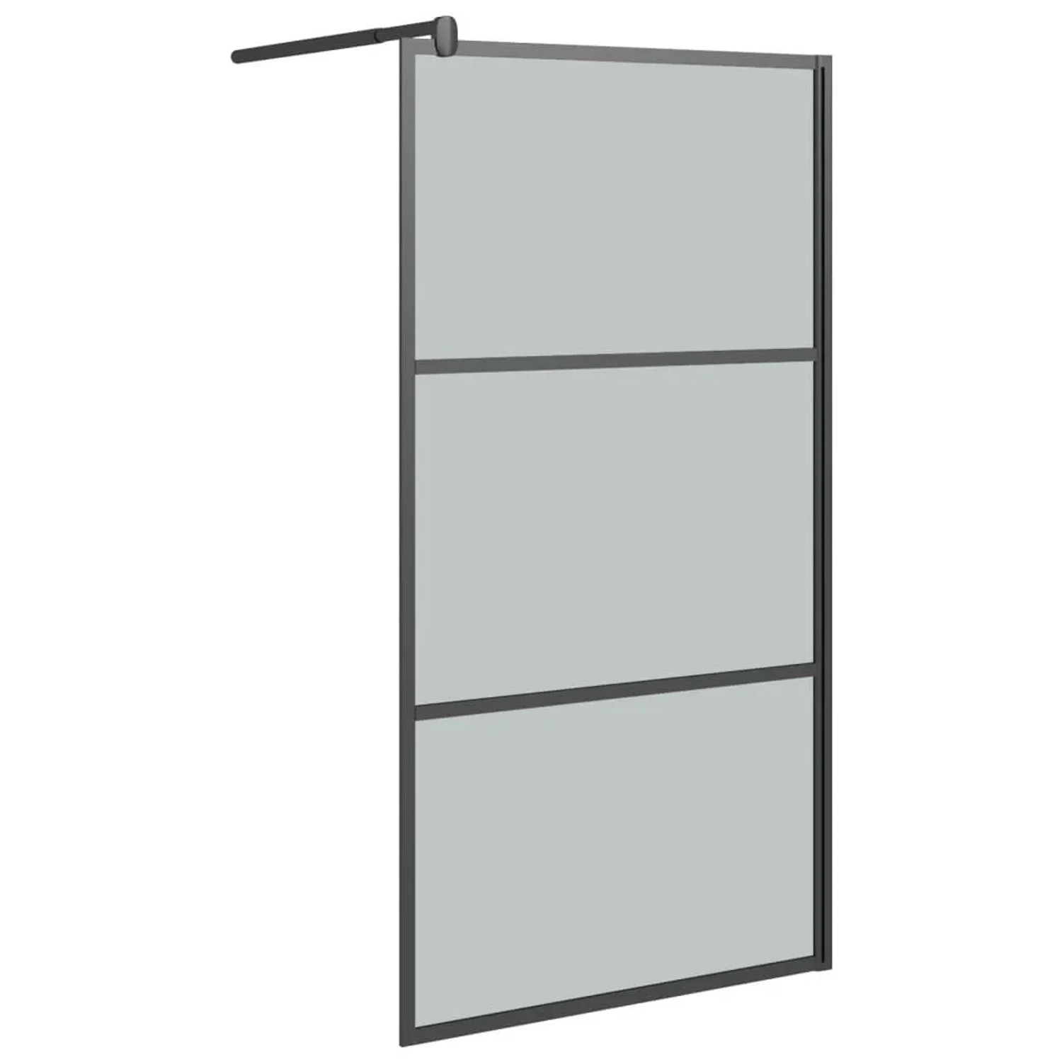 vidaXL Duschwand für Walk-In Dusche 100x195 cm Dunkel ESG Glas Schwarz 151891