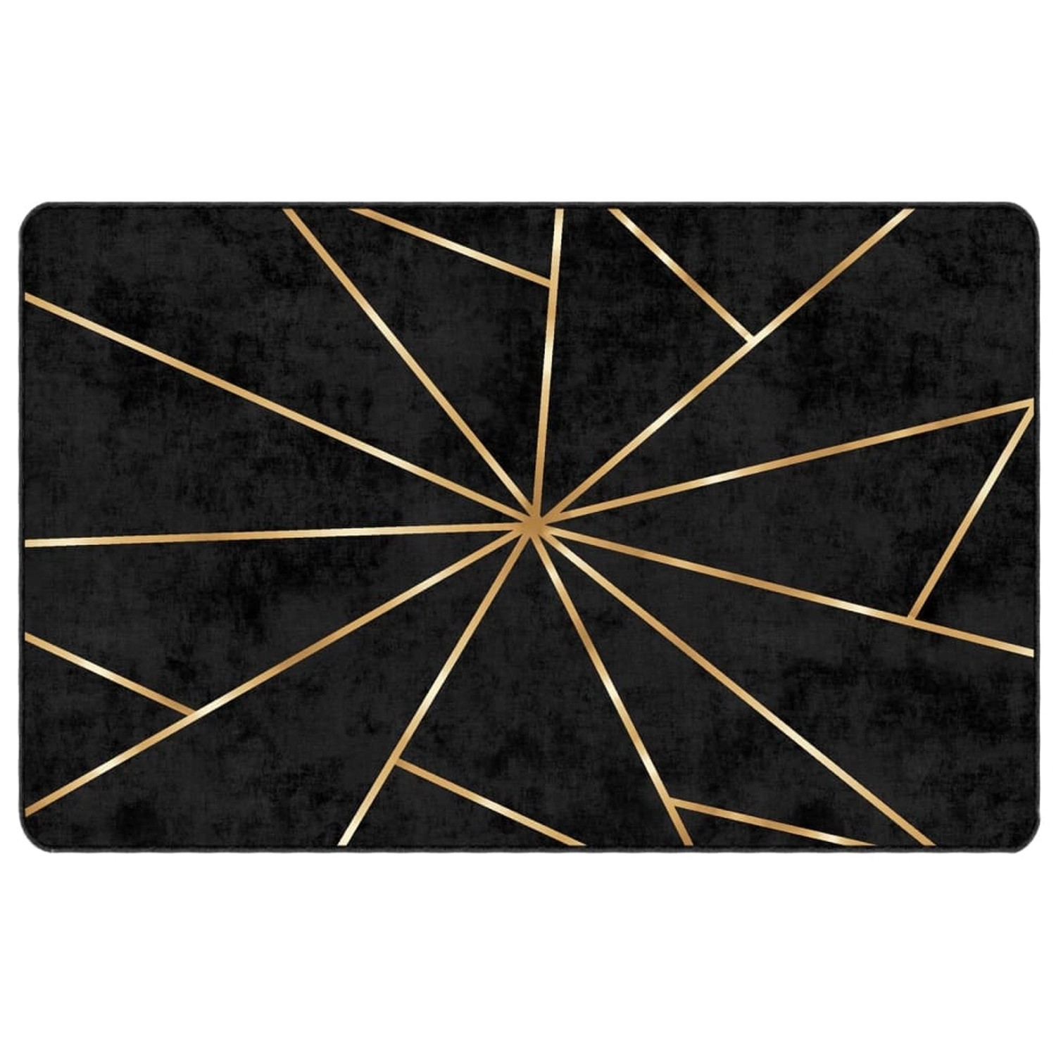 vidaXL Teppich Waschbar Schwarz Und Golden 190x300 Cm Rutschfest 1927197 günstig online kaufen