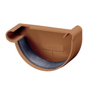 Inefa Rinnenboden links, braun, NW 150, für halbrunde Dachrinne.