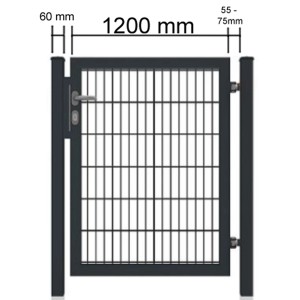 Gartentor für Doppelstabmattenzaun, Vollrahmen, Anthrazit, 120x80 cm. Sicherer Zugang zum Garten.