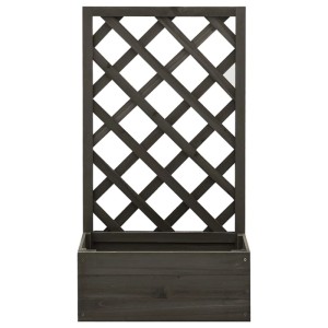 DELUKE Rankkasten Gartenspalier MINO Grau 90x50x25cm Spalier Mit Blumenkasten Mit Rankgitter Rankhilfe Mit Pflanzenkasten