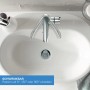 Grohe Essence XL Waschtischarmatur in Chrom auf einem weißen Waschbecken.