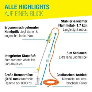 Gloria Unkrautbrenner Thermoflamm Professional inkl. Druckminderer
