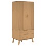 vidaXL Kleiderschrank OLDEN Braun 76,5x53x172 cm Massivholz Kiefer 358594