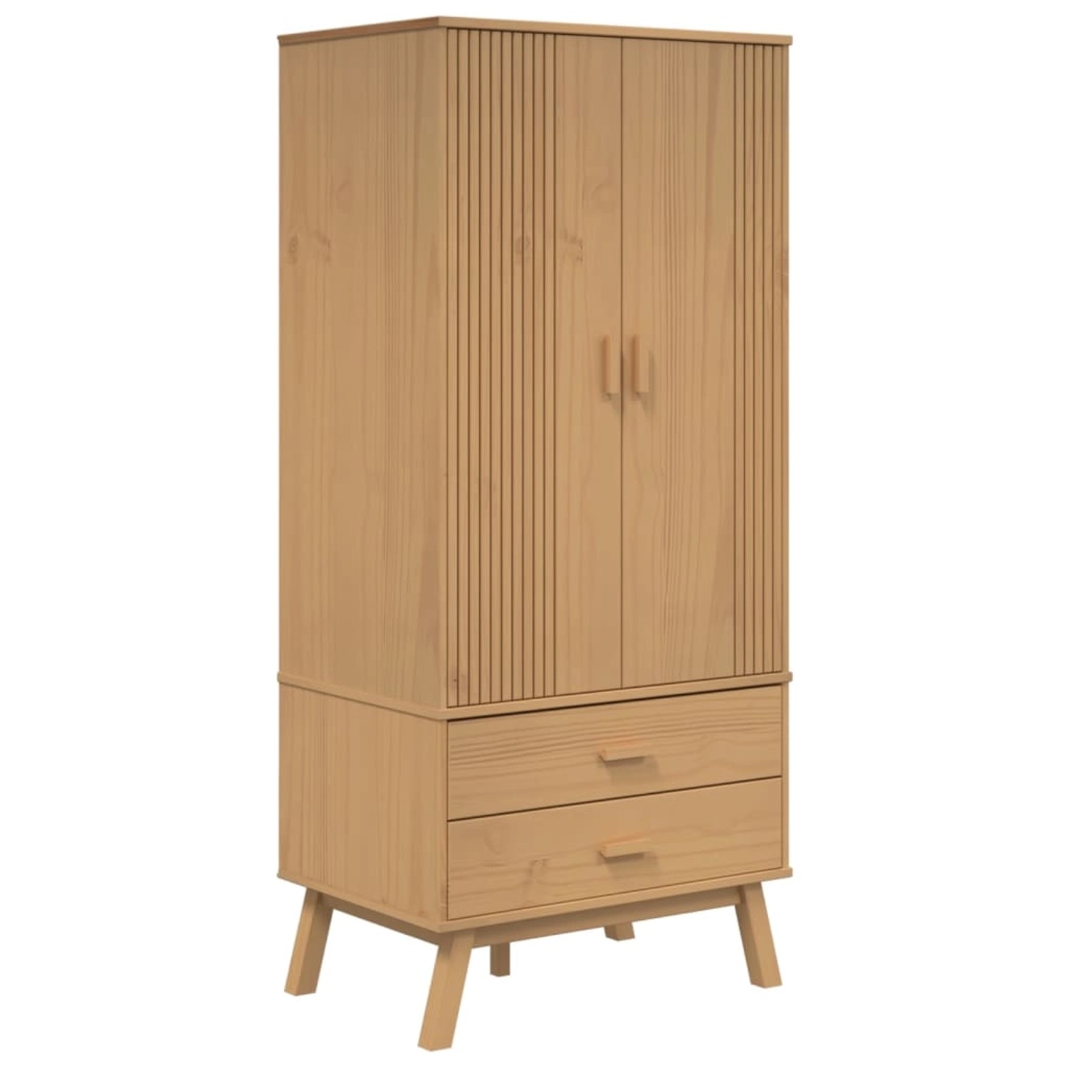 vidaXL Kleiderschrank OLDEN Braun 76,5x53x172 cm Massivholz Kiefer 358594 günstig online kaufen