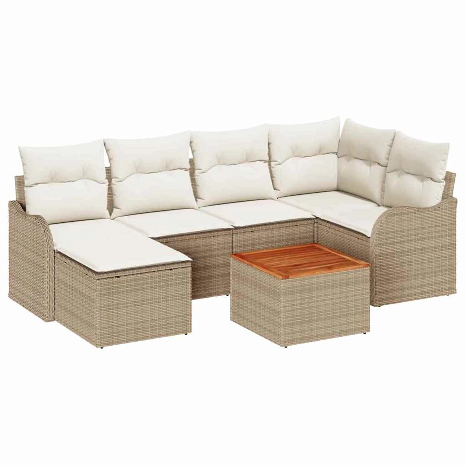 vidaXL Garten-Sofa-Set 7-Tlg Beige Weiß 3356146 günstig online kaufen