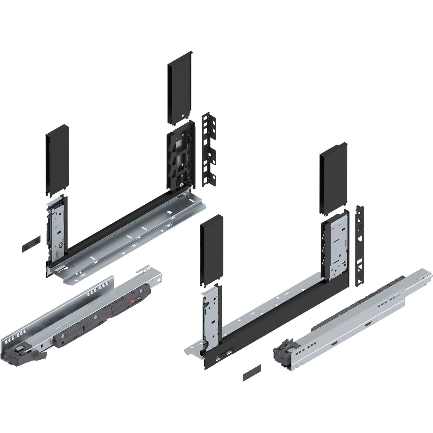 Blum Schubladensystem Legrabox free Höhe C Tip-On Vollauszug 400 mm 40 kg Carbonschwarz