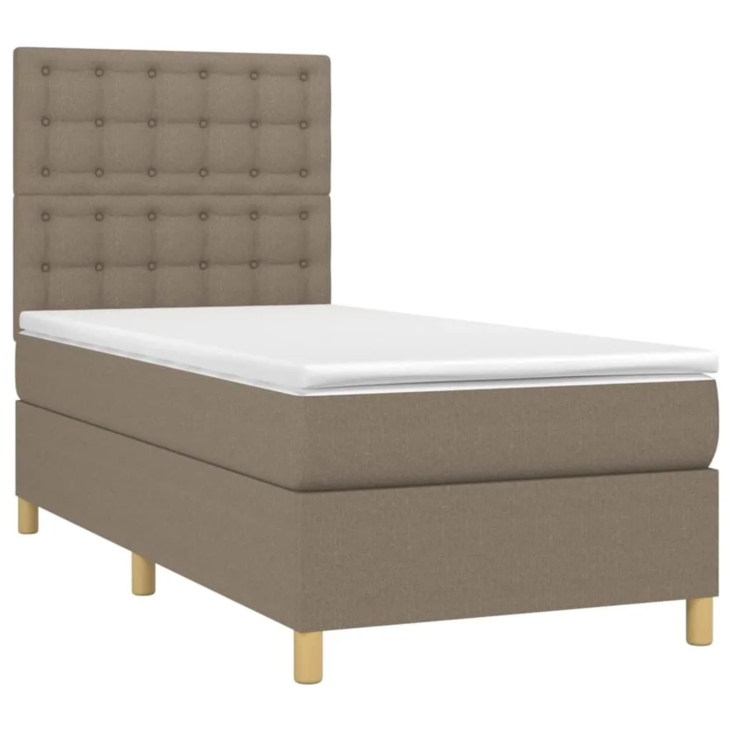 vidaXL Boxspringbett mit Matratze Taupe 80x200 cm Stoff 3142613 günstig online kaufen