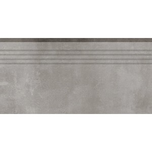 Feinsteinzeug Trittstufe Denver, grau, 30x60 cm, für Treppen im Innen- und Außenbereich.