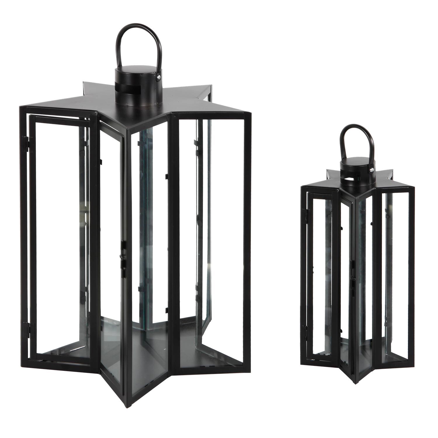 Moawo 2tlg Laternen Set Gartenlaterne Windlicht Sternform XXL Format günstig online kaufen