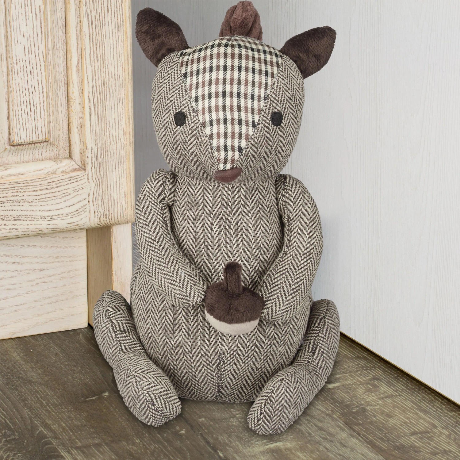 Relaxdays Türstopper Polyester Braun Schwer 26 cm x 17 cm x 22 cm 1,4 kg_2