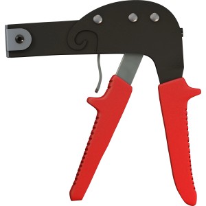 Tox Montagezange Acrobat Speed-Plus für Dübelmontage mit roten Griffen und Metallgehäuse.