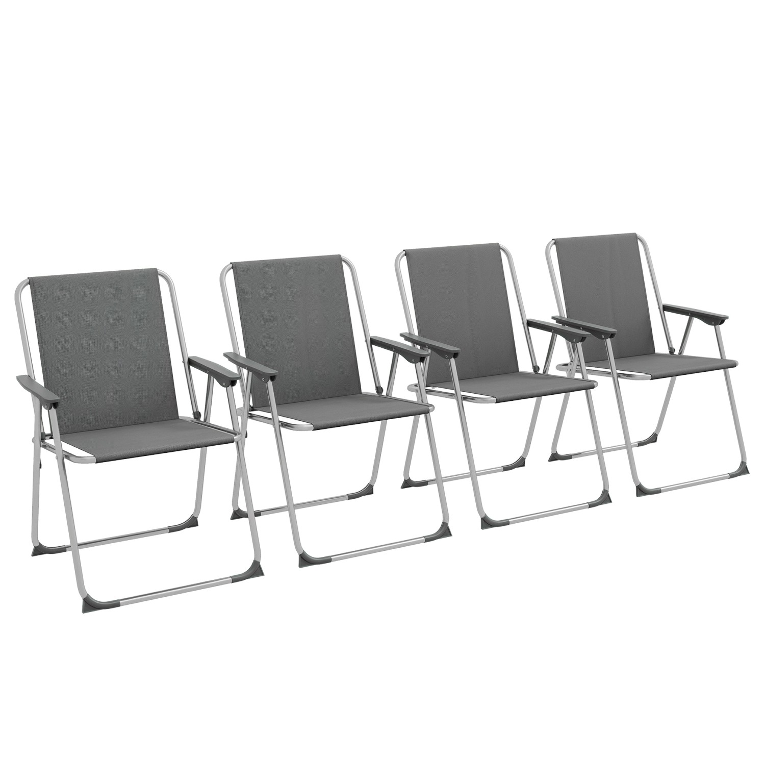 Outsunny Klappstühle 4er-Set Oxfordstoff Grau 53L x 54B x 76H cm günstig online kaufen