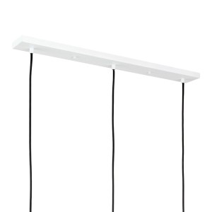 Weißer Orion Lightstyle Deckenbaldachin mit 3 Auslässen für Pendelleuchten, 70 cm.