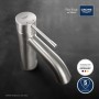 Grohe Essence Waschtischarmatur S-Size in Supersteel: Einhebelmischer für Waschbecken mit modernem Design.