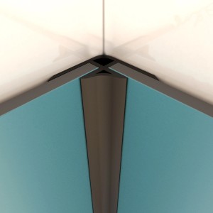 Aurlane Innenwinkelprofil, schwarz, Aluminium, 1x1x210cm, für Duschrückwände.