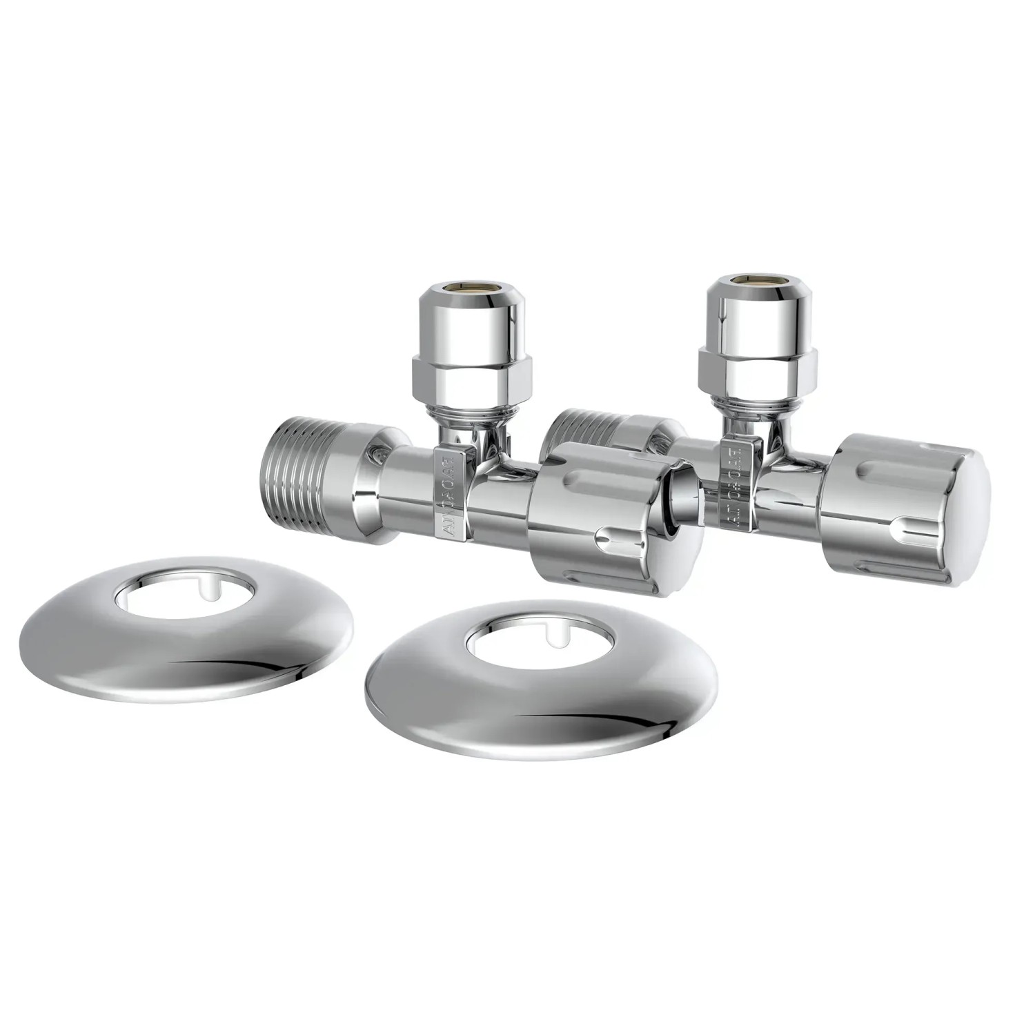 Kirchhoff Eckventil 21 mm (1/2 ZollAG) x 16,7 mm (3/8 ZollAG) x 10 mm Chrom 2 Stück