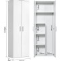 Weißer mokebo Besenschrank/Putzschrank, optional mit Fächern oder Kleiderstange, für Büro oder Haushalt.