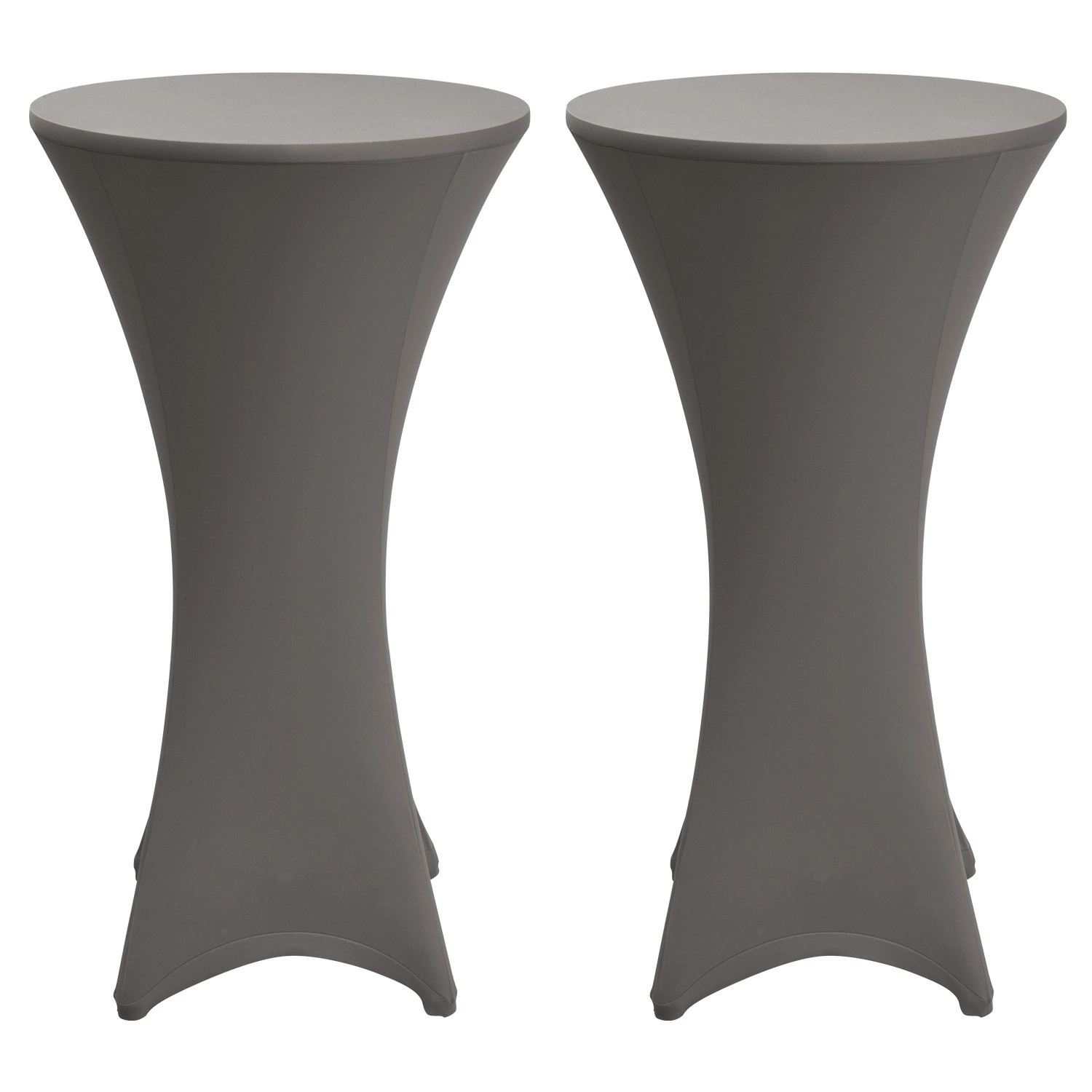2er Set Beautissu Stehtischhussen Stella, anthrazit, für Stehtische Ø 70 cm. Wohntextilien für Events.