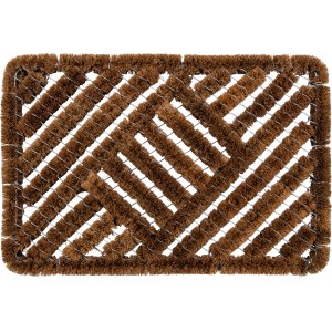 Drahtgitter-Kokosmatte, 40x60 cm, braun, für den Eingangsbereich. Fußmatte mit Drahtgitter.