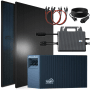 SUNNIVA Balkonkraftwerk 920W mit Solarspeicher, Wechselrichter und bifazialen Solarmodulen.