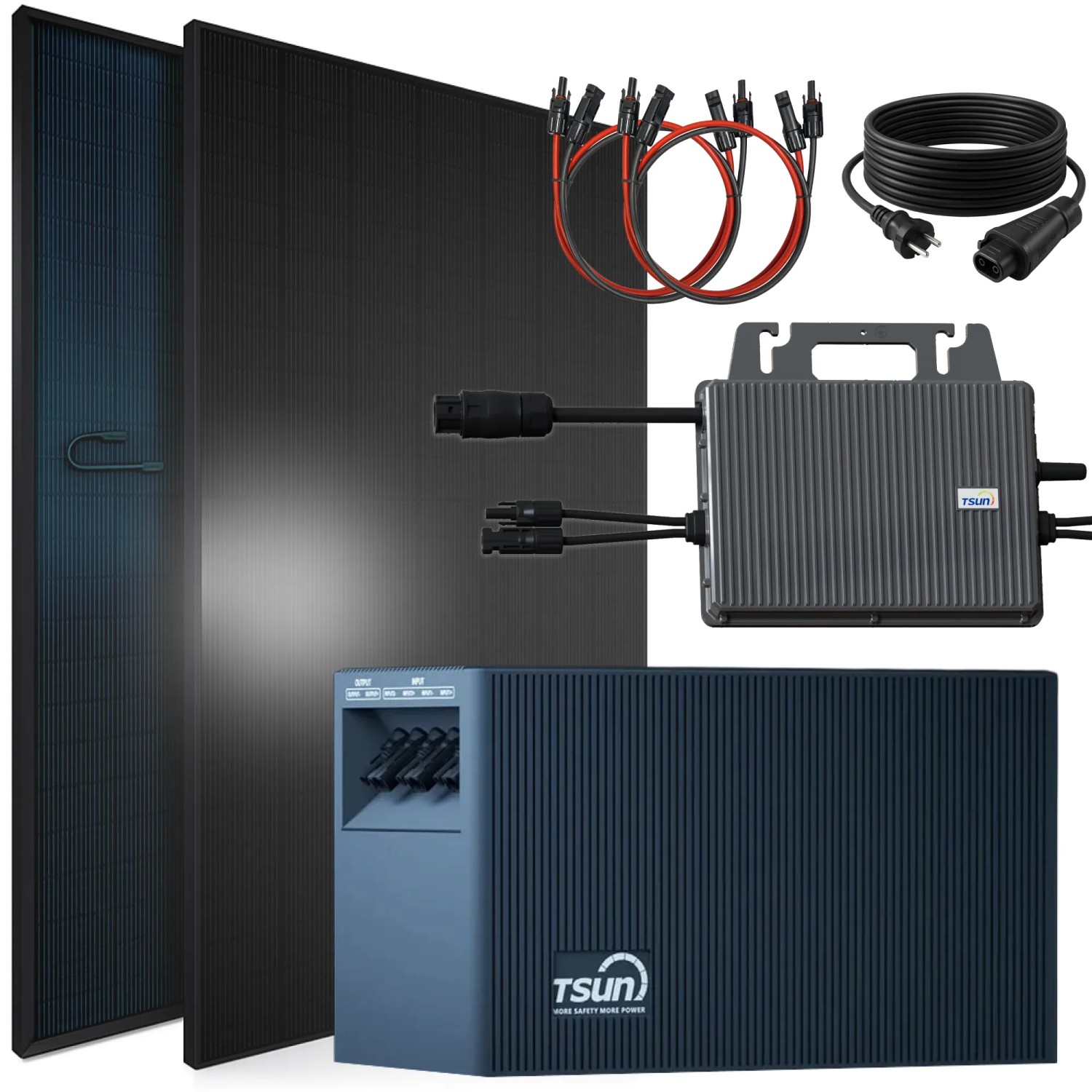 SUNNIVA Balkonkraftwerk 920W mit TSUN DCU2000Lite 2,01kWh Solarspeicher Wechselrichter inkl.5m Kabel 2x 460W Solarmodule...