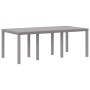 Hellgraue vidaXL Garten Essgruppe, 7-teilig, aus Polyrattan. Gartentisch für 6 Personen.
