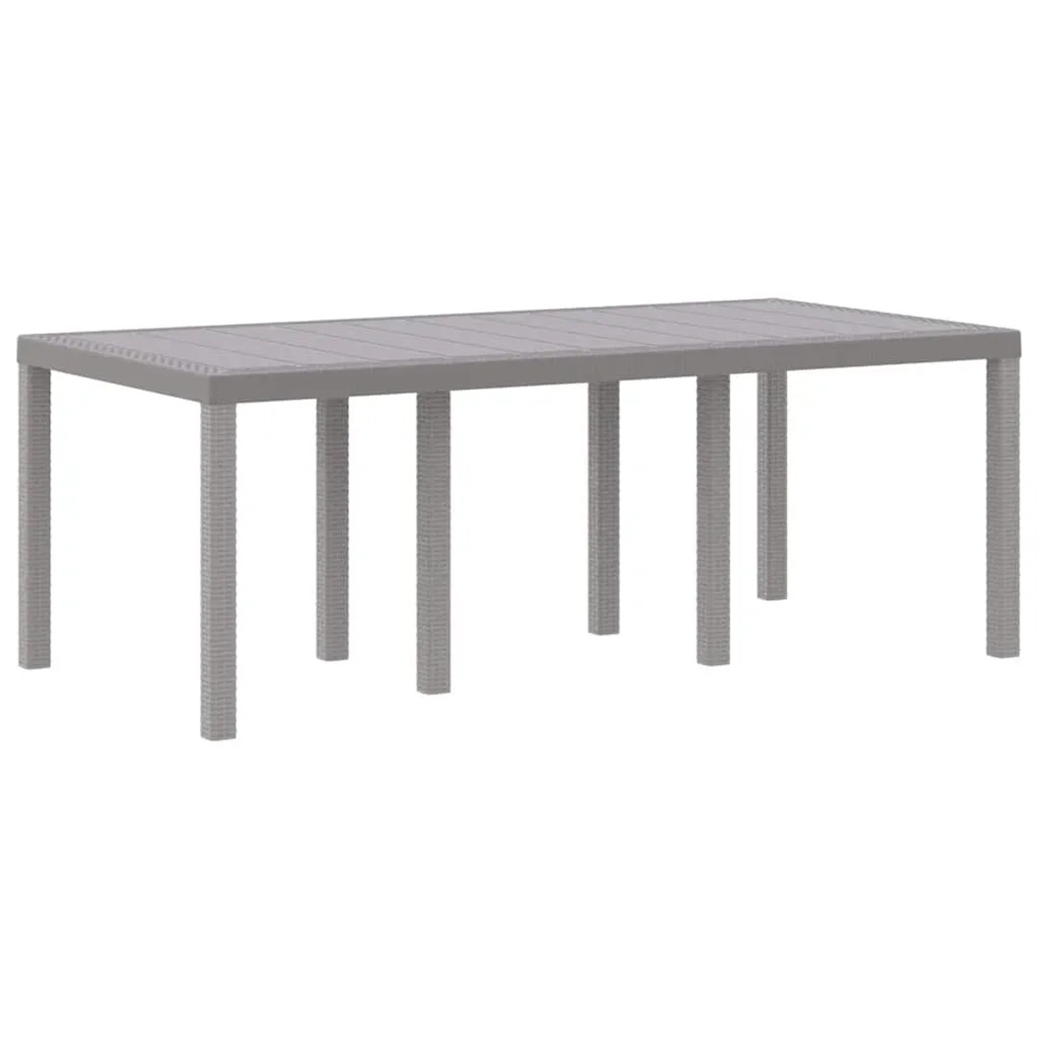 Hellgraue vidaXL Garten Essgruppe, 7-teilig, aus Polyrattan. Gartentisch für 6 Personen.