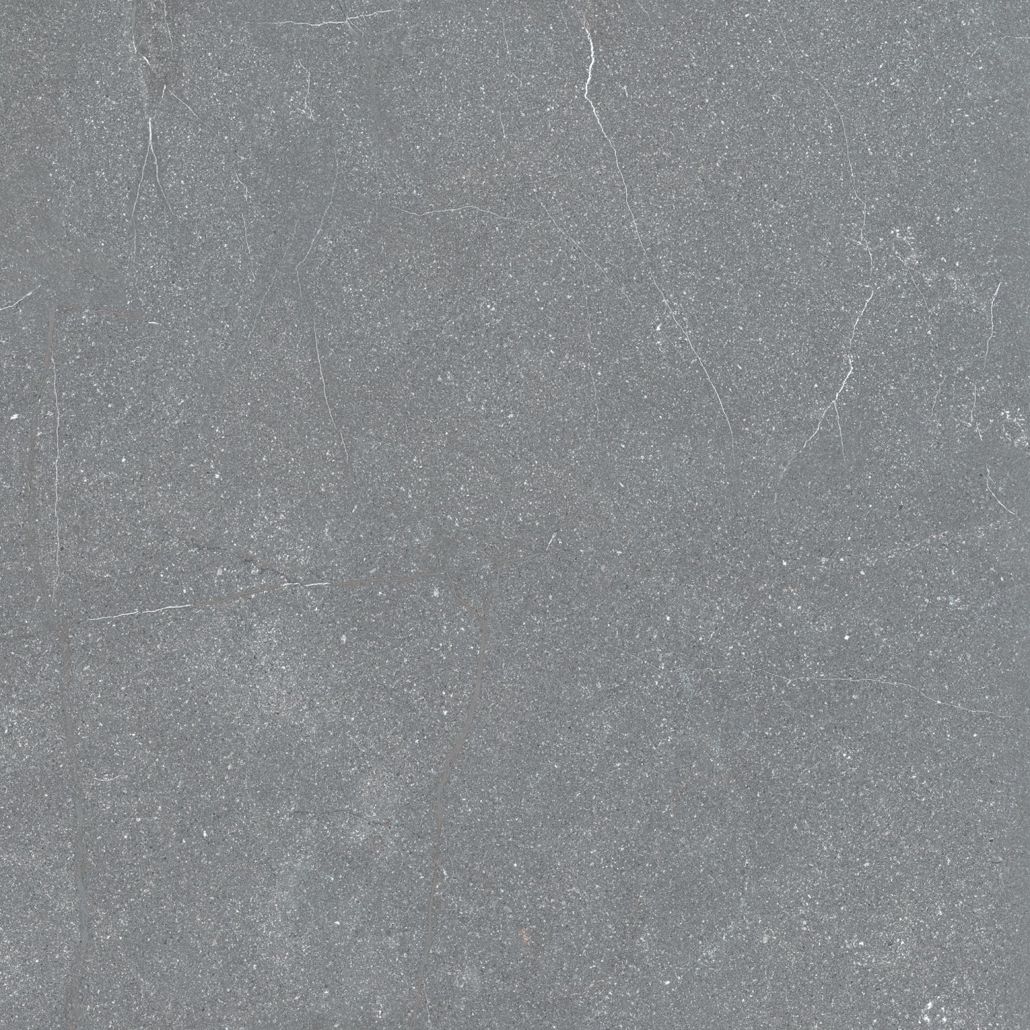 Feinsteinzeug Bodenfliese in Anthrazit, matte Glasur, 60x60 cm, Steinoptik.