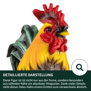 VERDOBA Wetterfeste Gartenfiguren Stolzierender Hahn