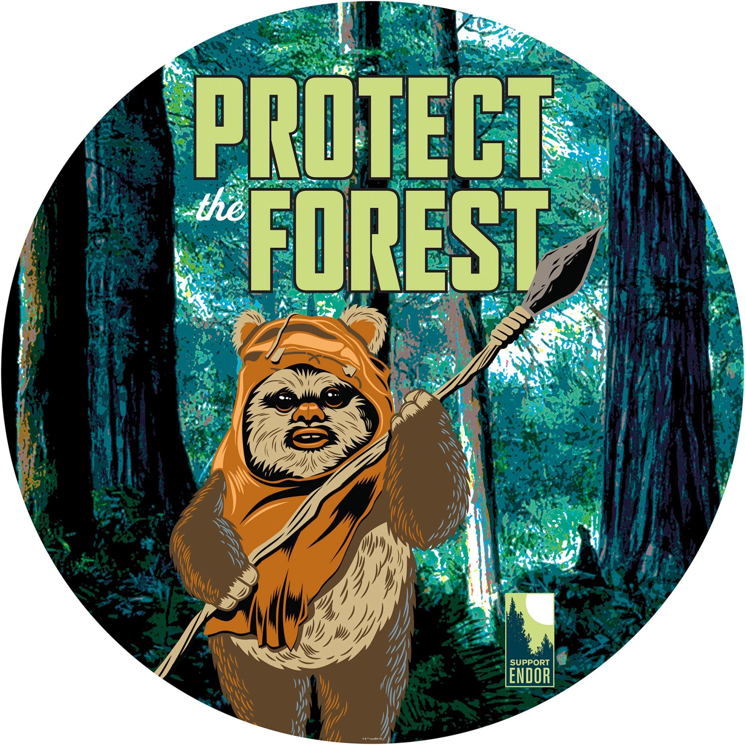 Komar Vliesfototapete Dot Star Wars Protect the Forest selbstklebend Ø 125 cm