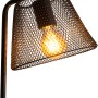 Näve Tischleuchte Korie, 50 cm, im Industrial-Design mit schwarzem Metall-Gitterschirm.