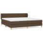 Dunkelbraunes vidaXL Boxspringbett 200x200 cm mit Matratze und Kopfteil.