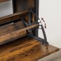 Detailaufnahme: Vasagle Schuhschrank mit 4 Fächern in Braun-Schwarz, zeigt die Kippfunktion der Fächer.
