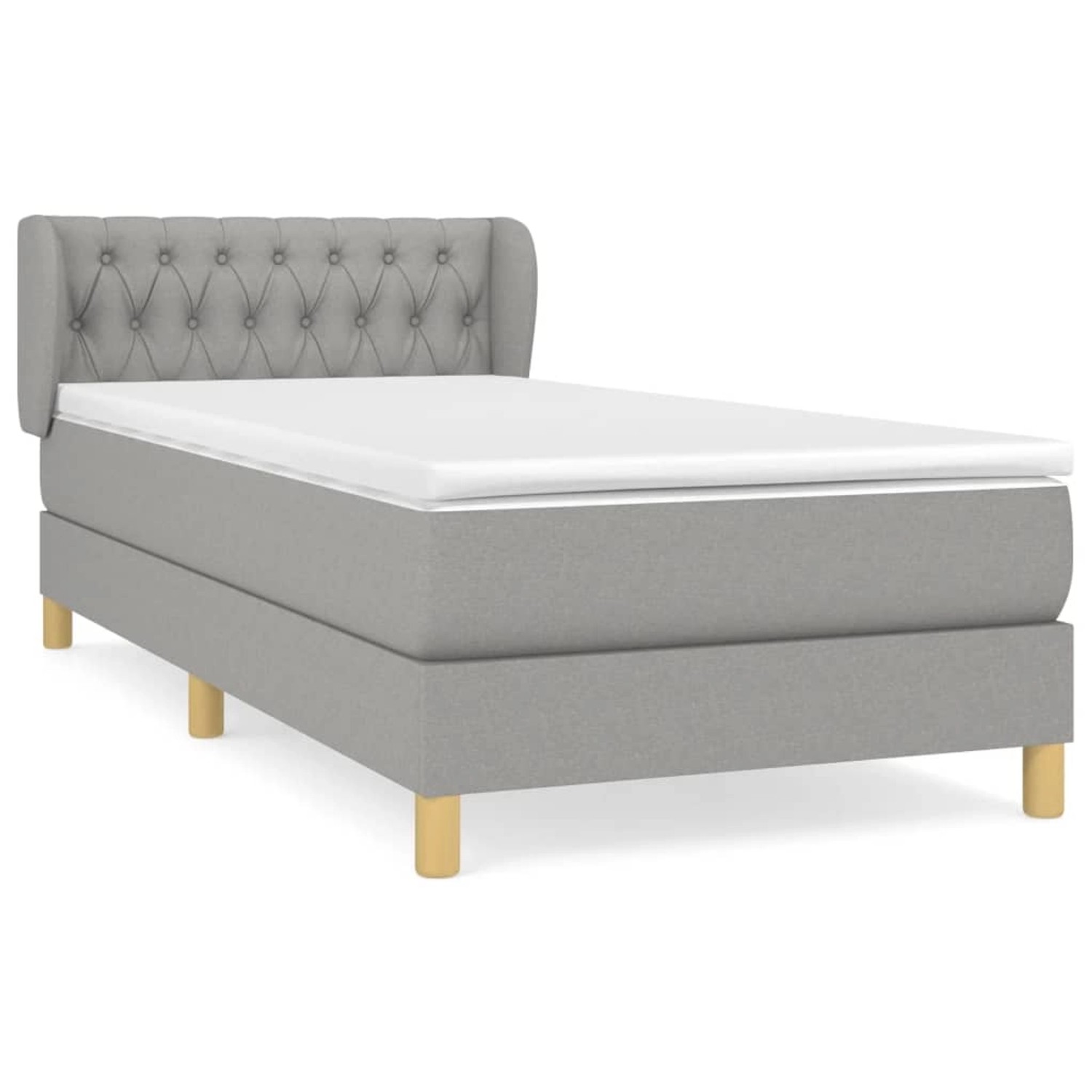 vidaXL Boxspringbett mit Matratze Hellgrau 100x200 cm Stoff1393217 günstig online kaufen