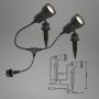 Briloner LED-Gartenstrahler mit Erdspieß, 2er Set, warmweißes Licht für Garten, Fassade und Hof.