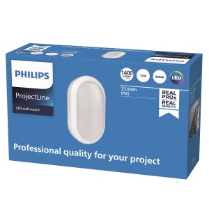 Verpackung der Philips Projectline LED Wandleuchte Oval, 15W, 4000K, IP65.