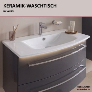 Fackelmann Badmöbel Waschplatz-Set B.Round 90,5 cm Grafit