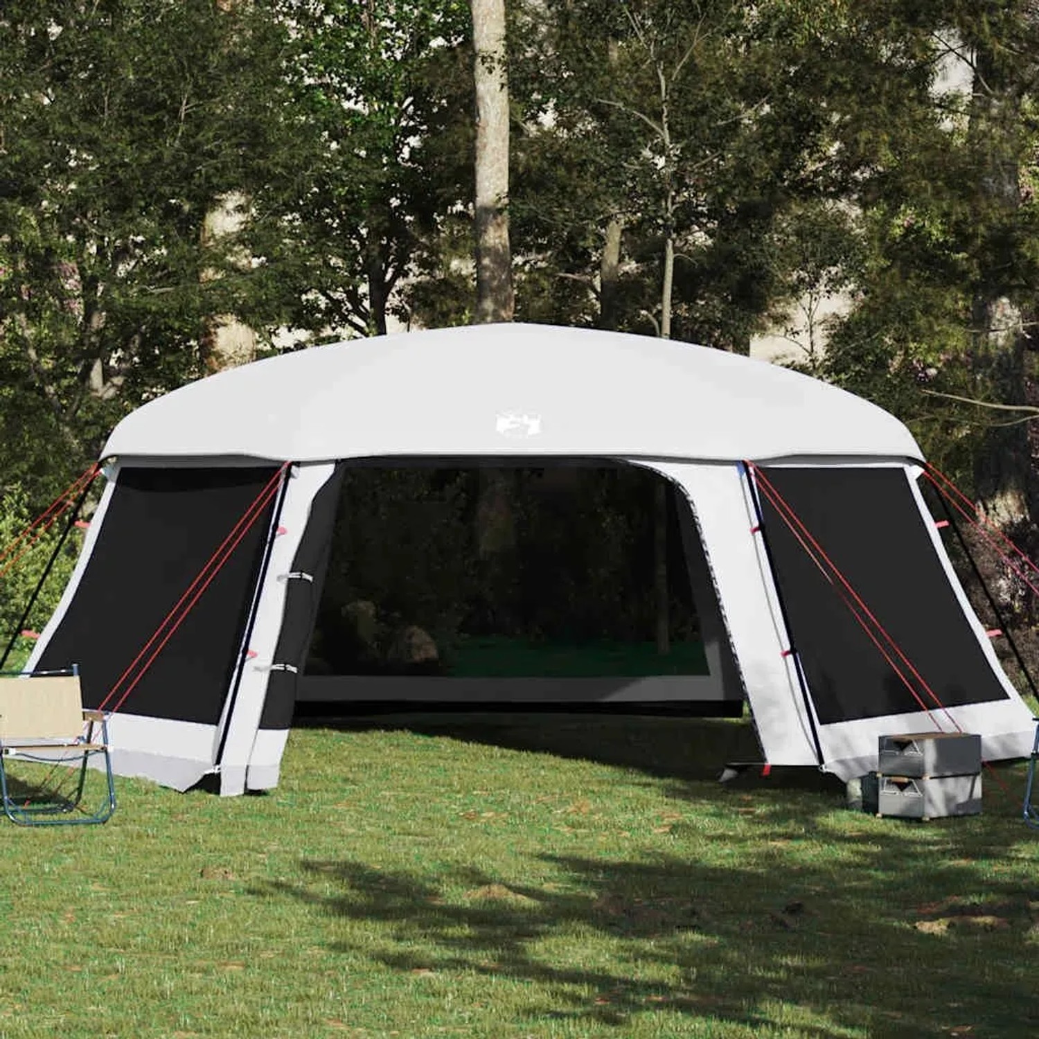 vidaXL Poolzelt mit Abnehmbarem Überzelt Netzwänden Grau 670x590cm 4100633_5