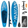 Blaues ECD Germany Stand Up Paddle Board Makani 320 mit Zubehör Set für Wassersport.