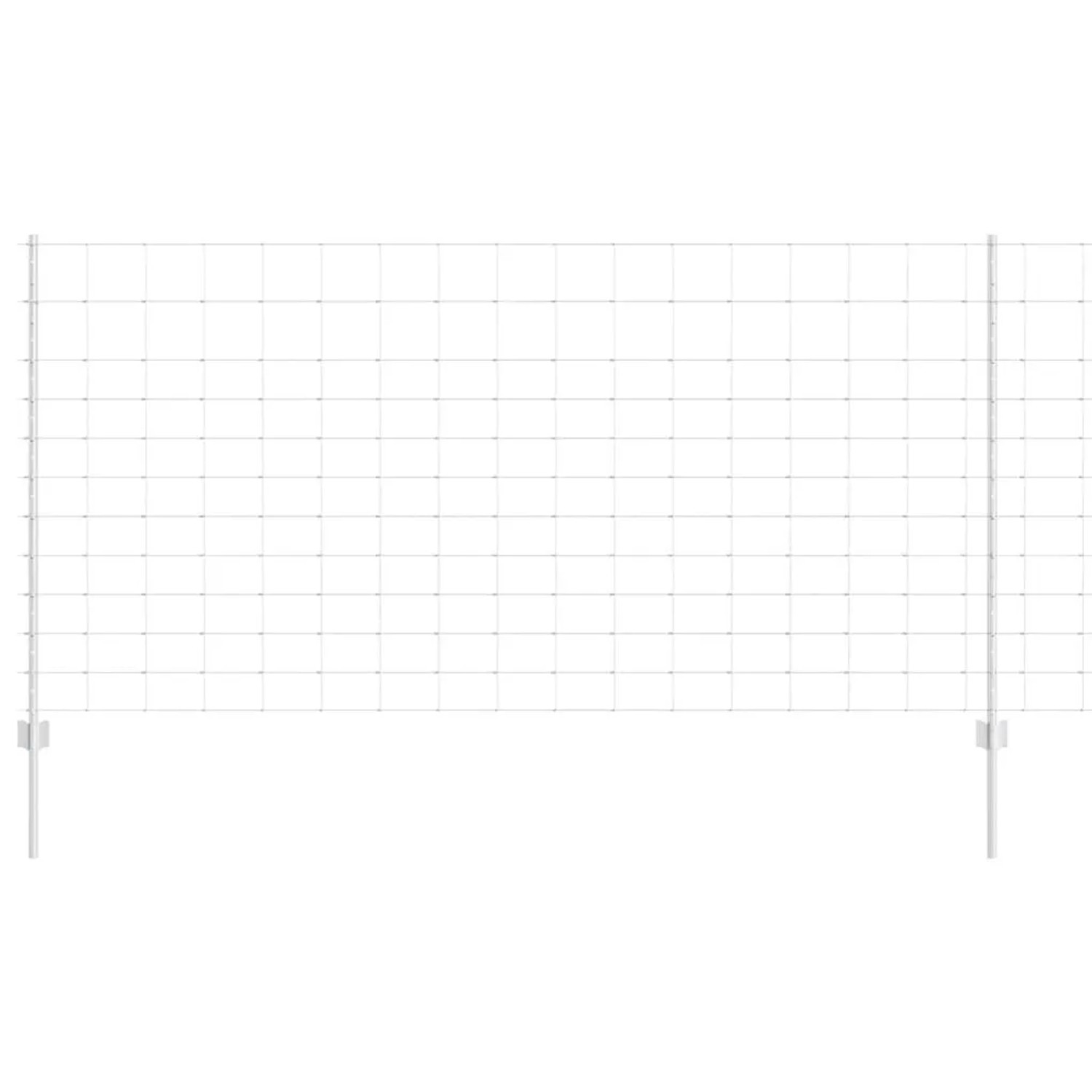 vidaXL Zaun mit Pfosten Silber 1,2 x 50 m Stahl 3337152 günstig online kaufen