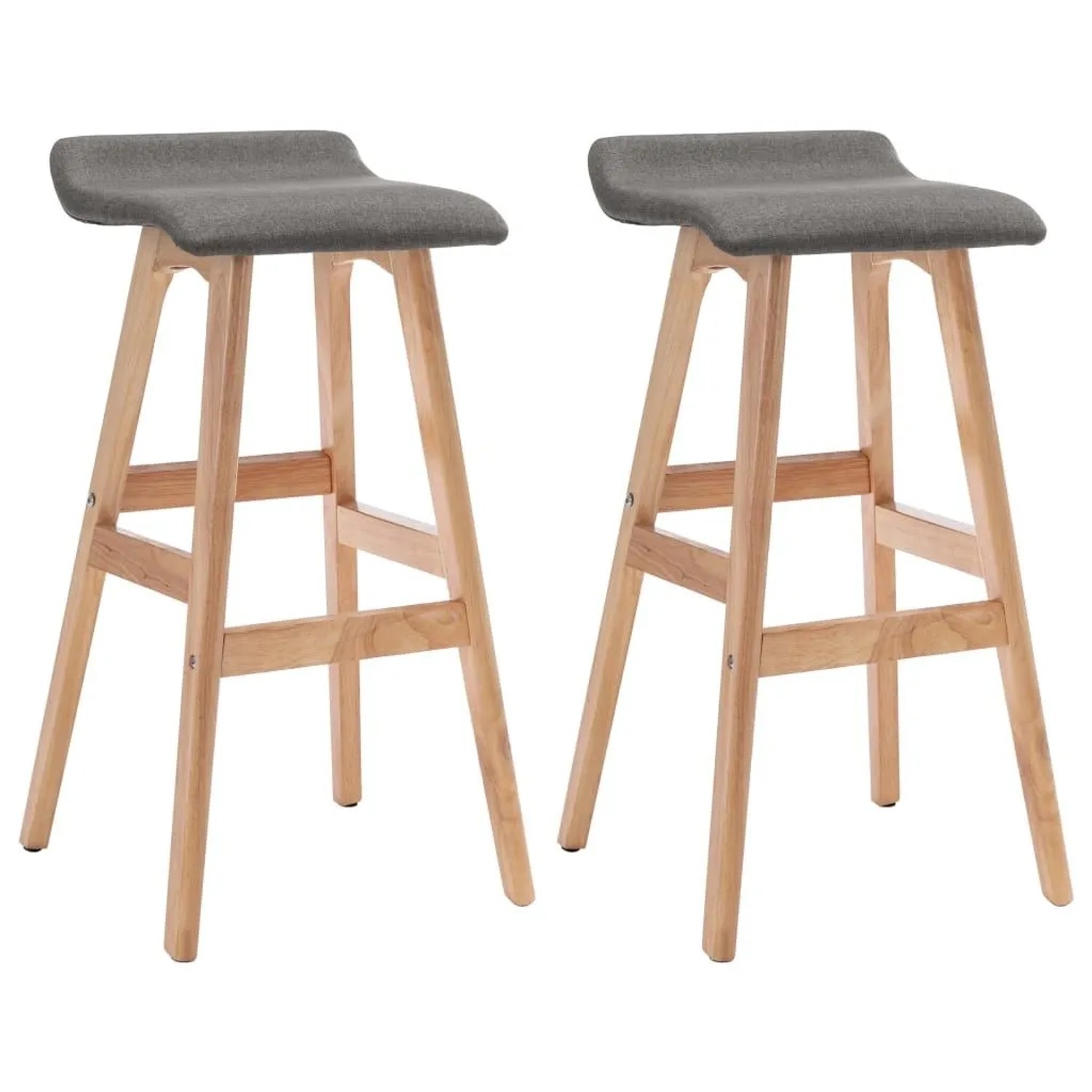 vidaXL Barhocker 2 Stk Dunkelgrau Stoff 249577