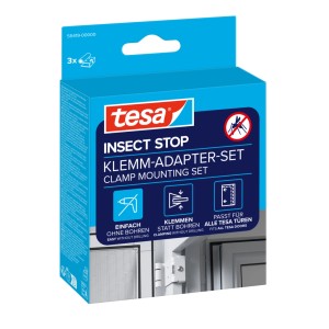 tesa Insect Stop Klemm-Adapter-Set für Insektenschutzrahmen, zur Montage ohne Bohren.