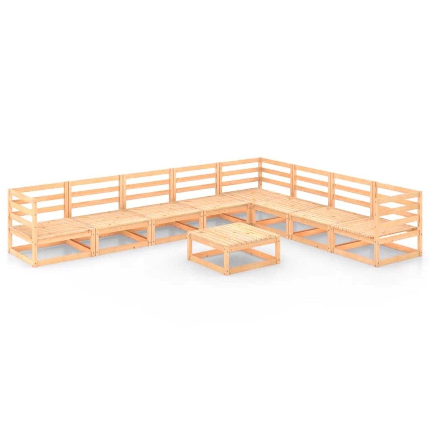 vidaXL 9-tlg Garten-Lounge-Set Massivholz Kiefer Modell 10 günstig online kaufen