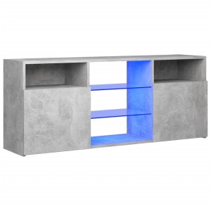 VidaXL TV-Schrank mit LED, Betongrau, 120x30x50 cm. Modernes Design für Wohnwände.