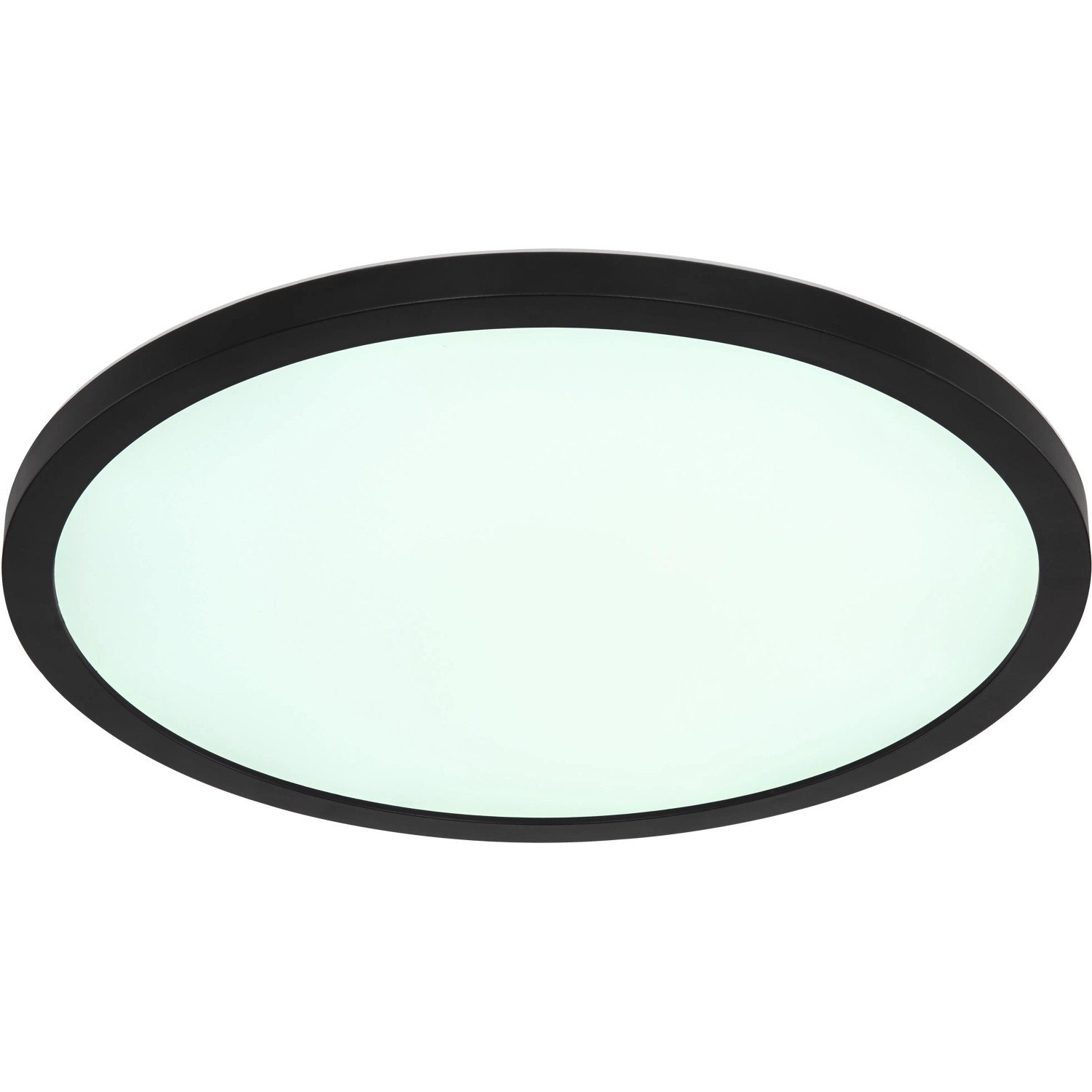 Schwarze, runde LED-Deckenleuchte Sapana mit Farbwechsel (CCT, RGB), dimmbar.
