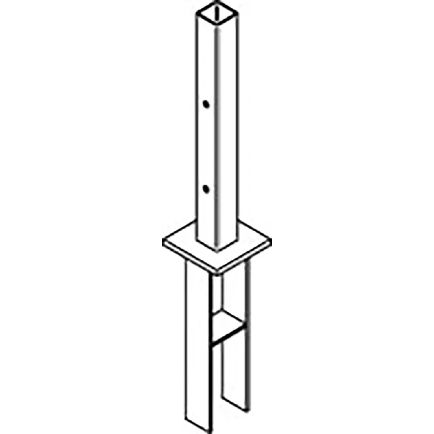 Osmo Pfostenanker für Alupfosten zum Einbetonieren 11 cm x 11 cm x 70 cm