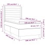 vidaXL Boxspringbett Creme 100x200 cm mit Matratze und Kopfteil, Stoff